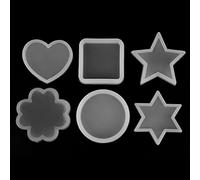 ANKROYU Set di stampi in silicone da 6 pezzi Circle a cuore quadrati a stella fiore forme esagonali premium alimentari alimentari torta al cioccolato kit stampo artigianale fai -da