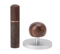 ANKROYU Set distributore caffè professionale con manico ergonomico in legno e base in acciaio inossidabile per livellare e pressare i fondi di caffè espresso per baristi domestici (58 mm)