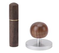 ANKROYU Set distributore caffè professionale con manico ergonomico in legno e base in acciaio inossidabile per livellare e pressare i fondi di caffè espresso per baristi domestici (51 mm)