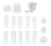 ANKROYU Set professionale di stampi in silicone per ciondoli di alta qualità, ideale per il fai da te, con 100 perni ad occhiello in argento per la creazione di gioielli fatti a ma