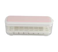 ANKROYU Silicone Ice Cube Mold BPA Square Ice Tray with Lid Press Plate Easy Release 24 Ice Cubes for Whiskey Cocktails Juices Home Bar Kitchen ABS PP PET Material 28x12.5x9cm (Roseo)