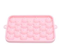 ANKROYU Silicone Ice Cube Tray Round Ice Sphere Maker 25 Grid Mini Ball Mold with Lid BPA Food Grade Easy Release for Cocktails Coffee Whiskey Home Bar Party Use Durable Quick ze (Roseo)