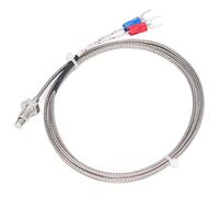 ANKROYU Sonda con sensore di temperatura a vite M6 termocoppia tipo K Cavo durevole ad alta precisione per macchinari tessili industriali alimentari Gamma 0-400 ℃ Lunghezza 1 metro