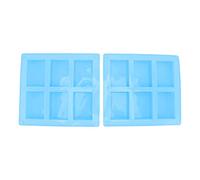 ANKROYU Stampo in silicone stampo resistente al calore resistente a 6 griglie riutilizzabili da cottura per preparare brownies di muffins di alta qualità materiale in silicone di a (Blu)