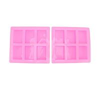 ANKROYU Stampo in silicone stampo resistente al calore resistente a 6 griglie riutilizzabili da cottura per preparare brownies di muffins di alta qualità materiale in silicone di a (Roseo)