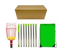 ANKROYU Strumento Professionale per la Raccolta della Frutta con Asta telescopica in Acciaio Inox, con aste di prolunga Regolabili e Borsa di Raccolta per Raccogliere Arance, Mele, (Om/10. Avevo