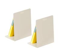 ANKROYU Tampone per libri in metallo con fine libro minimalista supporto per scrivania da ufficio e organizer durevole ST12 foglio laminato a freddo 2 pz (Bianco)