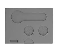 ANKROYU Tappetino antimanomissione professionale per caffè Tampone antisdrucciolevole in silicone addensato premium per baristi espresso Caffetterie Gomma PVC resistente 22x30 cm (Grigio)