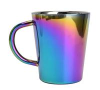 ANKROYU Tazza da Caffè in Acciaio Inossidabile da 300 Ml con Manico Tazza da Latte in Metallo Tazza da Caffè Colorata Isolata Tazza a Doppio Strato Adatta Per Cucina Interna O Campeggio da Viaggio