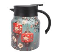 ANKROYU Teiera termica vintage Caffettiera termica in acciaio inossidabile da 1000 ml con coperchio a tenuta stagna per bevande calde e fredde in ufficio, di casa, design facile d