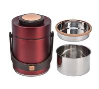 ANKROYU Vacuum Insulated Lunch Box 3 Layer Stainless Steel Food Jar Leakproof Thermal Container for Office School Picnic Travel 1500ml Dark Light (Rosso)