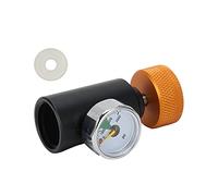 ANKROYU Valvola connettore CO2 ASA Manometro alta pressione 3000psi Accessorio per soda per birra fatta in casa Carbonatura Lega di alluminio Oro Nero 64,2 mm