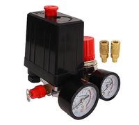 ANKROYU Valvola di controllo del pressostato del compressore d'aria Ottone resistente 0180PSI Regolatore automatico con manometro per utensili industriali e sistemi pneumatici