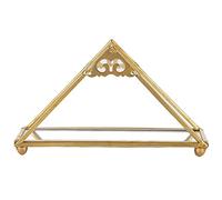 ANKROYU Vassoio per gioielli con specchio, metallo dorato, vetro, portaprofumi, elegante design a piramide triangolare per le donne, decorazioni per la casa, per la festa della ma