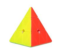 ANKROYU Velocità professionale piramide cubo puzzle twist game giocattolo regalo educativo per bambini adulti puzzle amanti fluorescenti in plastica nera fluorescente 9,5 cm x 9,5 (Quattro colori