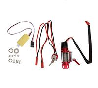 ANKROYU Verricello elettrico per auto RC, accessorio per verricello telecomandato in metallo ad alte prestazioni con pannello interruttori e filo in nylon per auto da arrampicata c