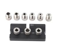 ANKROYU Wood Doweling Jig Drill Guide, 3 in 1 Aluminum Locator with 6 Bushings, Hole Puncher Positioning Tool for Carpentry (red) (Black)