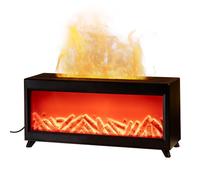 Ankrs Diffusore di Oli Essenziali Fiamma, Aromaterapia Diffusore Profumo Ambiente Modello Caminetto con Telecomando, 2 Tipi di Luci LED con 4 Timer, Ideale per Casa Ufficio Sport (Nero)