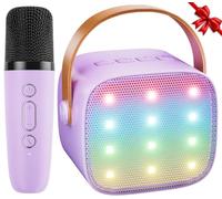 Ankuka Karaoke per Bambini Karaoke con Microfono Karaoke Cassa Bluetooth con 1 Microfono, Regalo Bambina Giochi Bimba Regalo Compleanno per 3, 4, 5, 6, 7, 8, 9,10,11,12+ Anni (Viola)
