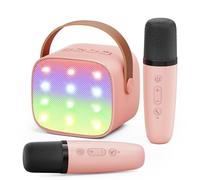 Ankuka Karaoke per Bambini Karaoke con Microfono Karaoke Cassa Bluetooth con 2 Microfoni, Regalo Bambina Giochi Bimba Regalo Compleanno per 3, 4, 5, 6, 7, 8, 9,10,11,12+ Anni (Rosa)