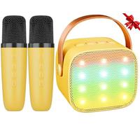 Ankuka Karaoke per Bambini Karaoke con Microfono Karaoke Cassa Bluetooth con 2 Microfoni, Regalo Bambina Giochi Bimba Regalo Compleanno per 3, 4, 5, 6, 7, 8, 9,10,11,12+ Anni(Giallo)