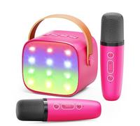 Ankuka Karaoke per Bambini Karaoke con Microfono Karaoke Cassa Bluetooth con 2 Microfoni, Regalo Bambina Giochi Bimba Regalo Compleanno per 3, 4, 5, 6, 7, 8, 9,10,11,12+ Anni (Rosa Scuro)