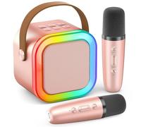 Ankuka Microfono Bambini Karaoke con Microfono per Bambini 4 5 6 7 8 9 Anni, Microfono Karaoke Bluetooth con Effeti Cambia Voce, Giochi Bambini Regalo Bambini per Compleanno Natale(Oro Rosa)