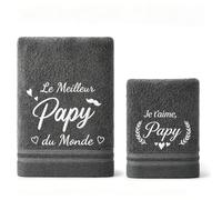 ANKUOFUA Asciugamano e asciugamano da bagno con scritta "Je t'aime Papy"