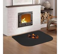 Ankway 100 x 80 cm Tappeto Ignifugo per Camino, Resistente al Fuoco, Calore, Antiaderente Tappetino Protezione, Salvapavimento per Stufa a Legna, Barbecue, Patio (Angoli arrotondati grandi)