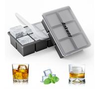 Ankway 2 Pezzi XXL Ghiaccio Stampo, Vassoio per Cubetti di Ghiaccio, Grande Stampi per Ghiaccio in Silicone con Coperchio, senza BPA Stampi per Whisky, Cocktail e Snack per bambini, blu
