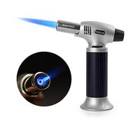 Ankway Bruciatore flamber da cucina, ricaricabile, bruciatore a gas butano regolabile con serratura di sicurezza per crema brulee,butano non incluso (Nero)