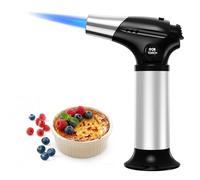 Ankway Cannello da Cucina, Fiamma Ossidrica Portatile con Blocco di Sicurezza e Fiamma Regolabile, Ricaricabile Regolabile per Rendere Croccante e per il Barbecue, Nero-Gas Butano Non Incluso