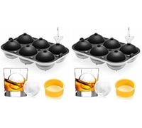 Ankway Ice Ball Maker, Vassoio per Palline Ghiaccio, Set Stampini a Sfera Grandi 6.5cm con Anello a Pressione a Doppia Tenuta, Multiuso per Bevande, Whisky, Cocktail, Alimenti, Pappe e Altro