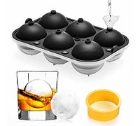 Ankway Ice Ball Maker, Vassoio per Palline Ghiaccio, Set Stampini a Sfera Grandi 6.5cm con Anello a Pressione a Doppia Tenuta, Multiuso per Bevande, Whisky, Cocktail, Alimenti, Pappe e Altro