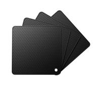 Ankway Sottopentola Silicone Set di 4, Presine Silicone da Cucina da Cucina Forma di Alveare, Resistente al Calore Fino a 230 °C, Lavabile in Lavastoviglie, Antiscivolo, Flessibile, Durevole Nero