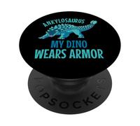 Ankylosaurus il mio dino indossa un'armatura PopSockets PopGrip Adesivo