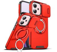 Anlalish Antiurto Cover per Oppo Reno 14 FS con Supporto Magnetica, Custodia per Oppo Reno 14 FS con Fotocamera Protezione (Rosso)