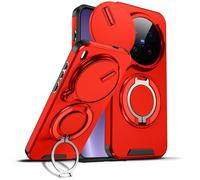 Anlalish Custodia compatibile con VIVO X300 Pro con supporto magnetico per VIVO X300 Pro, opaca, protezione militare per fotocamera (rosso)