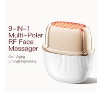 ANLAN Dispositivo di bellezza a radiofrequenza multipolare Rassodamento della pelle Anti-età e antirughe Trattamento viso con LED a 3 colori Massaggiatore viso a radiofrequenza con oro 24 carati