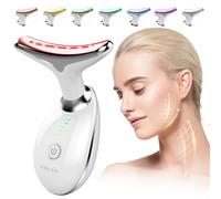 ANLAN Massaggiatore Antirughe Viso EMS Lifting del Collo, Impacco Caldo a 45°Temperatura Costante, Lampada Di Bellezza A 7 Colori
