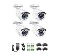 Anlapus 4pcs 1080P Telecamera Analogica per DVR Kit Videosorveglianza, 20M Visione Notturna, Bianco