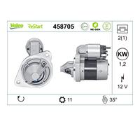 Anlasser Starter VALEO 12 V 1,2 kW 11 Denti 65 mm per FORD FIESTA