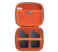 Anleo Custodia rigida da viaggio per SSD portatile SanDisk da 500 GB, 1 TB, 2 TB, 4 TB, Extreme PRO (nero+arancione, custodia per 2 dischi rigidi)