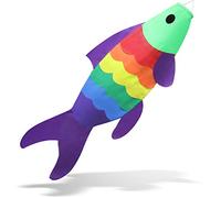 Anley 40 pollici Carp Windsock - Rainbow Koi Gold Fish Streamer Wind - Bandiera giapponese dei cartoni animati per giardino, decorazione del cortile