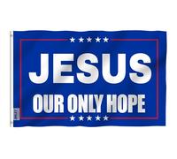 Anley Bandiera Fly Breeze 3x5 Piedi Jesus Our Only Hope - Resistente allo sbiadimento - Testata in Tela e Doppia Cucitura - Bandiere cristiane Americane in Poliestere con Occhielli in Ottone