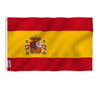 Anley Bandiera Fly Breeze 3x5 Piedi Spagna - Resistente ai Colori e allo sbiadimento UV - Intestazione in Tela e Doppie Cuciture - Bandiere Nazionali spagnole in Poliestere con Occhielli in Ottone
