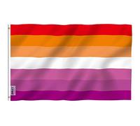 Anley Bandiera Fly Breeze 3x5 Piedi Sunset Lesbian Pride - Colore vivido e Resistente allo sbiadimento UV - Header in Tela e Doppia Cucitura - Sunset Pride con Anelli di Tenuta in Ottone 3 X 5 Ft