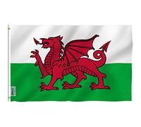ANLEY Bandiera Galles Fly Breeze 3x5 Piedi - Resistente ai Colori Vivi e allo Scolorimento UV - Intestazione in Tela e Doppie Cuciture - Bandiere Nazionali Gallesi Poliestere con Occhielli in Ottone