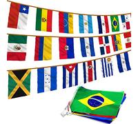 Anley Bandiere dell'America Latina di 23 Paesi - Bandiere assortite della bandiera latina per il mese ispanico del patrimonio, conferenze, decorazioni per feste, bar sportivi - 26 piedi 23 bandiere