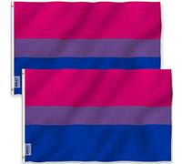 Anley Confezione da 2 Fly Breeze 3x5 Foot Bi Pride Flag - Colore vivido e Resistente allo sbiadimento UV - Header in Tela e Doppia Cucitura - Bisex Bandiere Poliestere con passacavi in Ottone